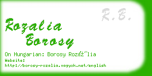 rozalia borosy business card